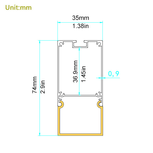 BAPL038 Aluminum Profile - Inner Width 26mm(1.02inch) - LED Strip Anodizing Extrusion Channel BAPL038 Aluminum Profile - Inner Width 26mm(1.02inch) - LED Strip Anodizing Extrusion Channel